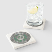 クランコルクーンクレスト&タータンチェックノット ストーンコースター (横)