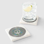 クランコルクーンクレスト&タータンチェックノット ストーンコースター (横)