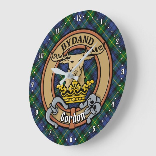 クランゴードンクレストオーバータータンチェック ラージ壁時計 (傾斜)
