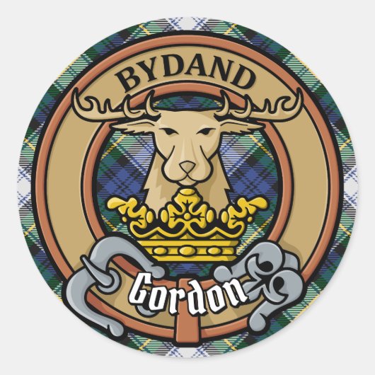 クランゴードンクレストオーバードレスタータンチェック ラウンドシール (正面)