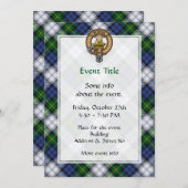 クランゴードンクレストオーバードレスタータンチェック 招待状 (正面/裏面)