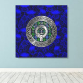 クランゴードンクレスト&タータンチェックノットオンティスル キャンバスプリント (インサイチュ (ウッドフロア))