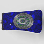 クランゴードンクレスト&タータンチェックノットオンティスル ゴルフヘッドカバー (正面)