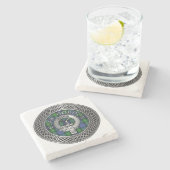 クランゴードンクレスト&タータンチェックノットストーンコースター ストーンコースター (横)