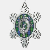 クランゴードンクレスト&タータンチェック スノーフレークピューターオーナメント (右)