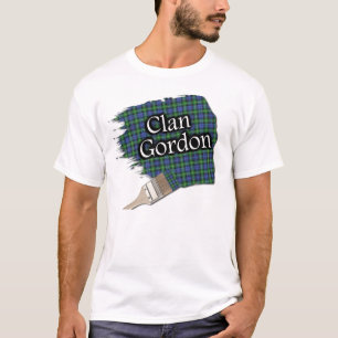 クランゴードンスコットランドタータンチェック絵を描シャツ Tシャツ