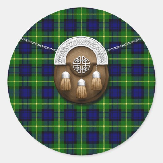 クランゴードンタータンチェック&スポーラン ラウンドシール (正面)