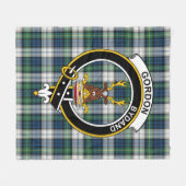 クランゴードンドレス古代タータンチェックプレイド フリースブランケット (正面(横))