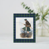 クランゴードンヴィンテージイラストレーションタータンチェックフレーム ポストカード (スタンド正面)