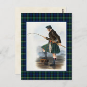 クランゴードンヴィンテージイラストレーションタータンチェックフレーム ポストカード (正面/裏面)