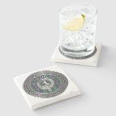 クランサザーランドクレスト&タータンチェックノット ストーンコースター (横)