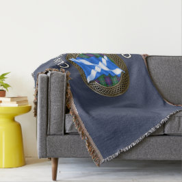 クランサザーランドタータンチェックノット&フラグ スローブランケット