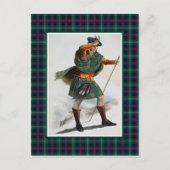 クランサザーランドヴィンテージイラストレーションタータンチェックフレーム ポストカード (正面)