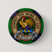 クランシンクレアクレストオーバー狩りタータンチェック 缶バッジ (正面)