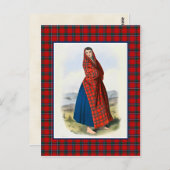 クランシンクレアヴィンテージイラストレーションタータンチェックフレーム ポストカード (正面/裏面)