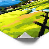 クランジャスカゴラスロベニアのヴィンテージ旅行イラストレーション ポスター (角)