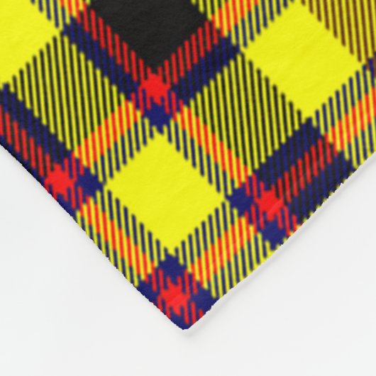 クランジャーディンイエロータータンチェックプレイド フリースブランケット (角)