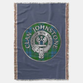 クランジョンストーンクレスト&タータンチェックノット スローブランケット (正面縦)