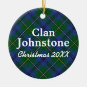 クランジョンストーンスコットランドタータンチェック セラミックオーナメント (正面)