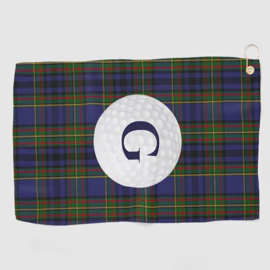 クランジリータータンチェックプレイドパーソナライズされたゴルフタオル ゴルフタオル (横)