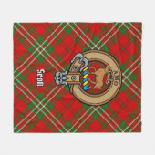 クランスコットクレストオーバーレッドタータンチェック フリースブランケット (正面(横))