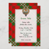 クランスコットクレストオーバーレッドタータンチェック 招待状 (正面/裏面)