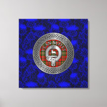 クランスコットクレスト&タータンチェックノットオンティスル