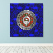 クランスコットクレスト&タータンチェックノットオンティスル キャンバスプリント (インサイチュ (ウッドフロア))