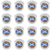 クランスコットタータンチェックノット&フラグ シール (正面)