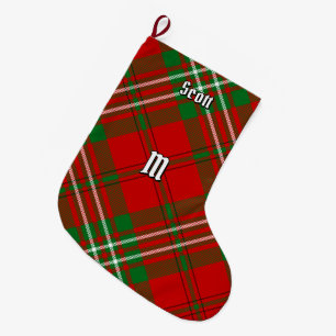 クランスコットレッドタータンチェッククリスマスストッキング ラージクリスマスストッキング