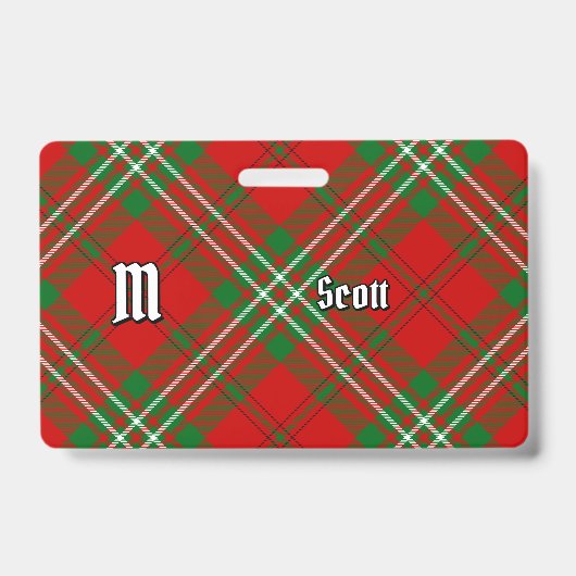 クランスコットレッドタータンチェックバッジ バッジ (Front)