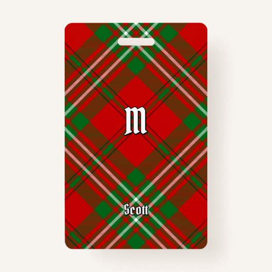 クランスコットレッドタータンチェックバッジ バッジ (正面)