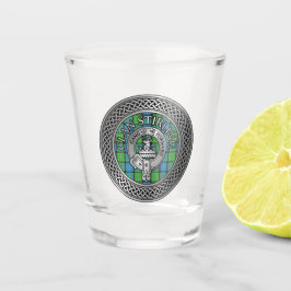 クランスターリングクレスト&タータンチェックノット ショットグラス