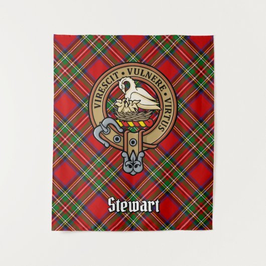 クランスチュワートクレスト王室のタータンチェック タペストリー (正面)