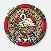 クランスチュワートクレスト王室のタータンチェック マグネット (正面)