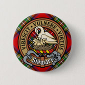 クランスチュワートクレスト王室のタータンチェック 缶バッジ (正面)