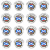 クランスチュワートタータンチェックノット&フラグ シール (正面)