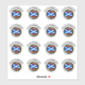 クランスチュワートタータンチェックノット&フラグ シール (シート)