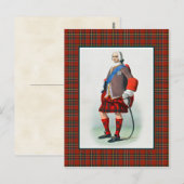 クランスチュワートヴィンテージイラストレーションタータンチェックフレーム ポストカード (正面/裏面)