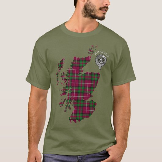 クランスチュワート | Stuart of Bute Map & Crest Tシャツ (正面)