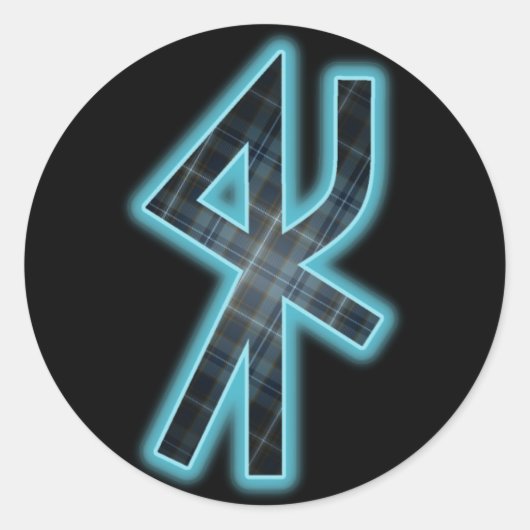 クランスバーカーバインドルーンタータンチェックシール ラウンドシール (正面)