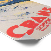 クランズスイスヴィンテージスキー旅行ポスター ポスター (角)