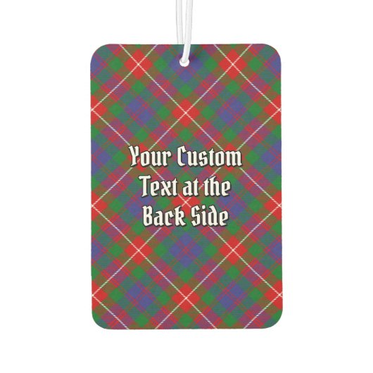 クランタータンチェック上のロバートクレストのフレイザー カーエアーフレッシュナー (裏面)