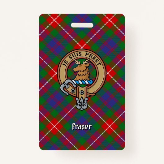 クランタータンチェック上のロバートクレストのフレイザー バッジ (正面)