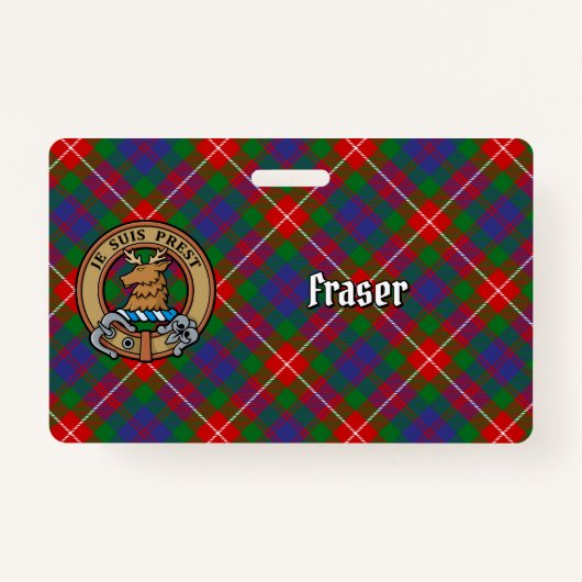 クランタータンチェック上のロバートクレストのフレイザー バッジ (正面)