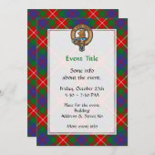 クランタータンチェック上のロバートクレストのフレイザー 招待状 (正面/裏面)