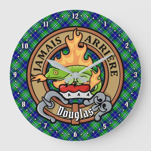 クランダグラスクレストオーバータータンチェック ラージ壁時計 (正面)