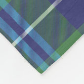 クランダグラスプレイドグリーンブラックタータンチェックチェック フリースブランケット (角)