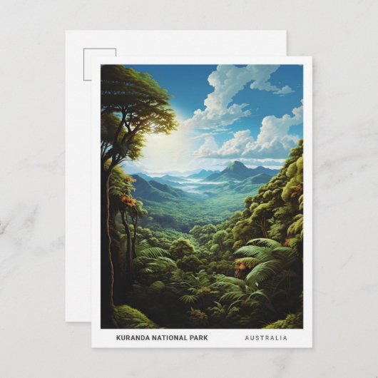 クランダナショナルパークオーストラリアヴィンテージ旅行 ポストカード (正面/裏面)