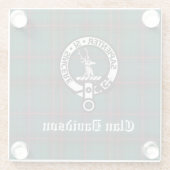 クランダビッドソンクレストバッジとタータンチェック ガラスコースター (裏面)